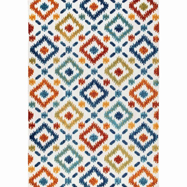 Indoor/Outdoor Transitional Labyrinth Area Rug 3ft X 5ft